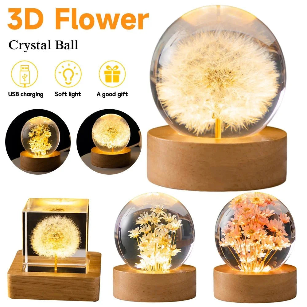 LED TikTok Night Crystal Ball Light